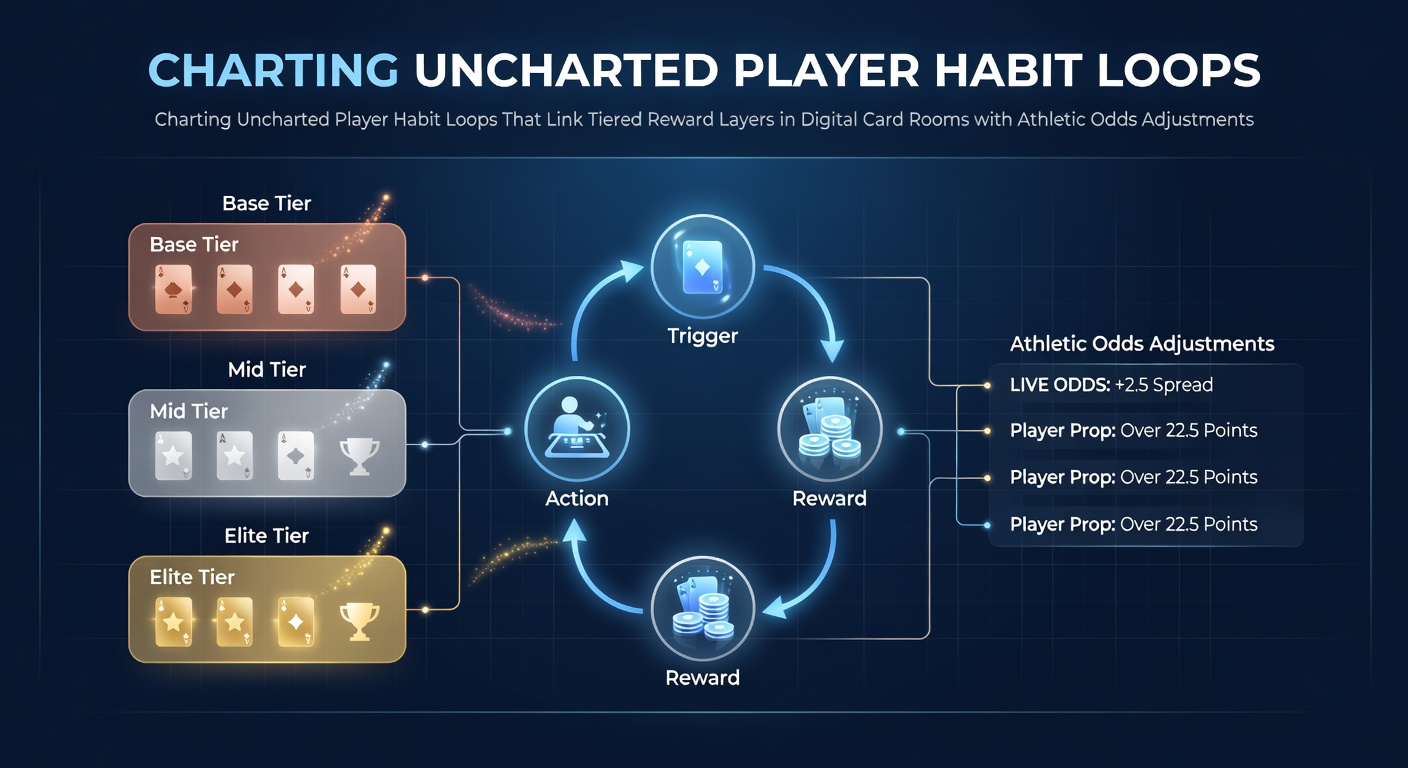 Visualization of player habit loops connecting digital card room rewards to sports betting odds adjustments