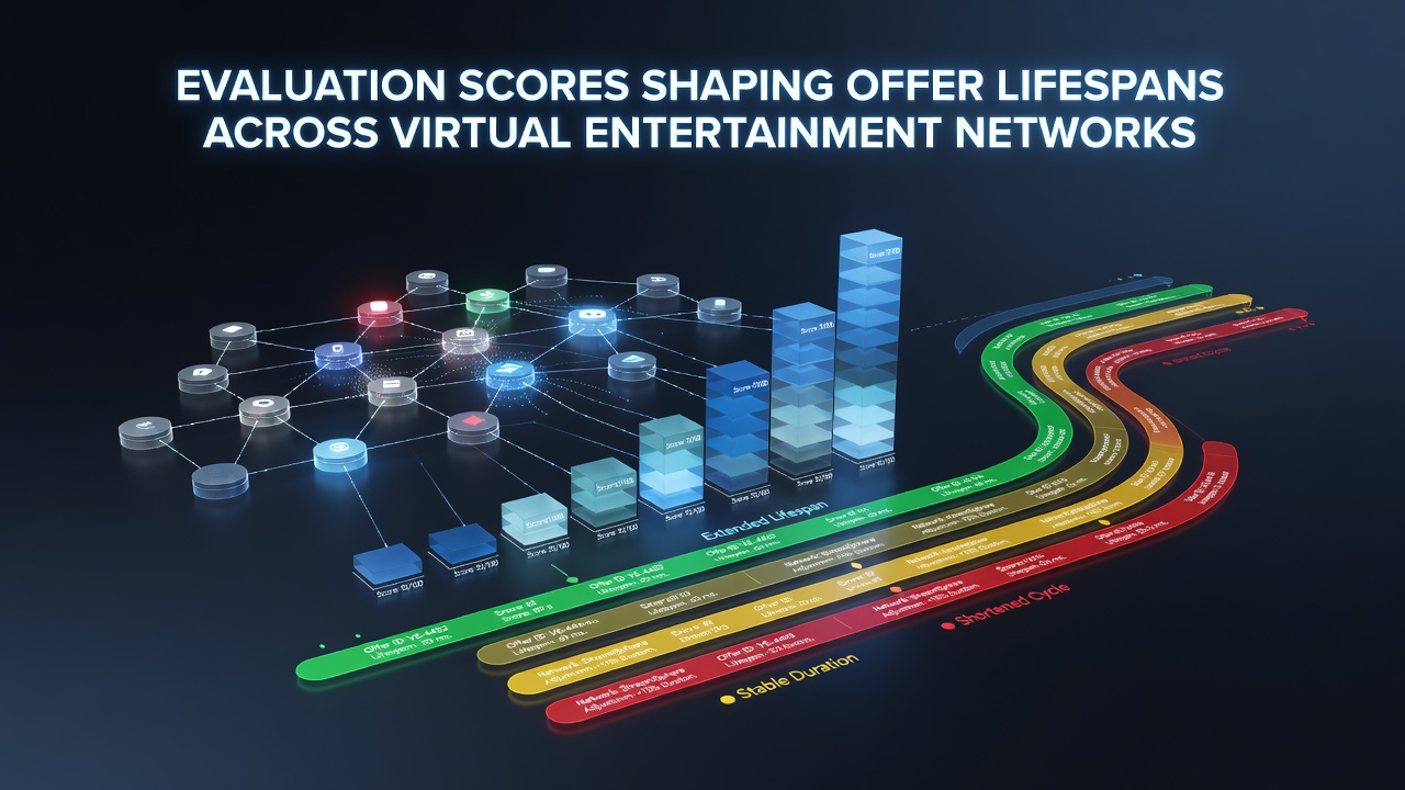 Dashboard showing player evaluation scores and dynamic offer timelines on a virtual entertainment platform