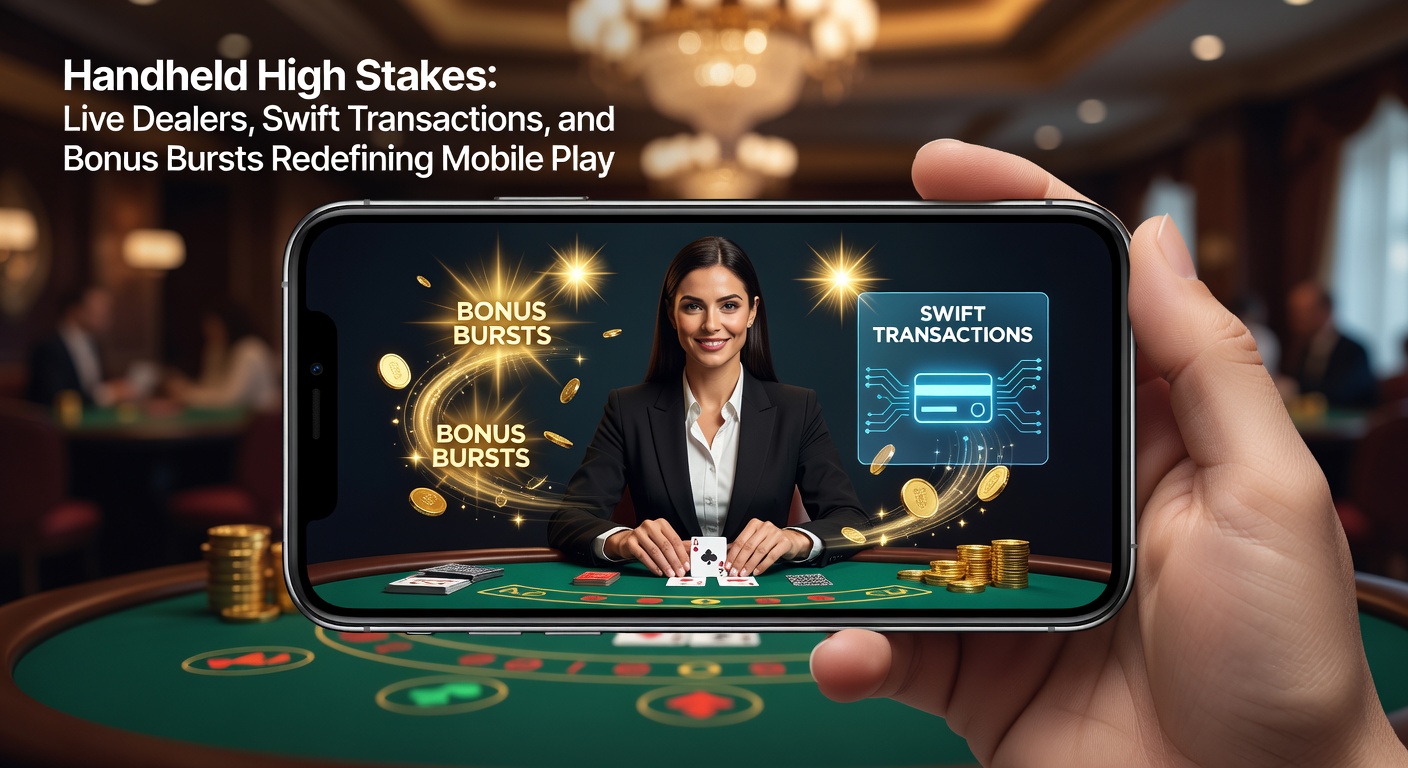 A sleek mobile phone displaying a live dealer blackjack table with high-stakes chips and real-time chat, capturing the thrill of handheld casino action