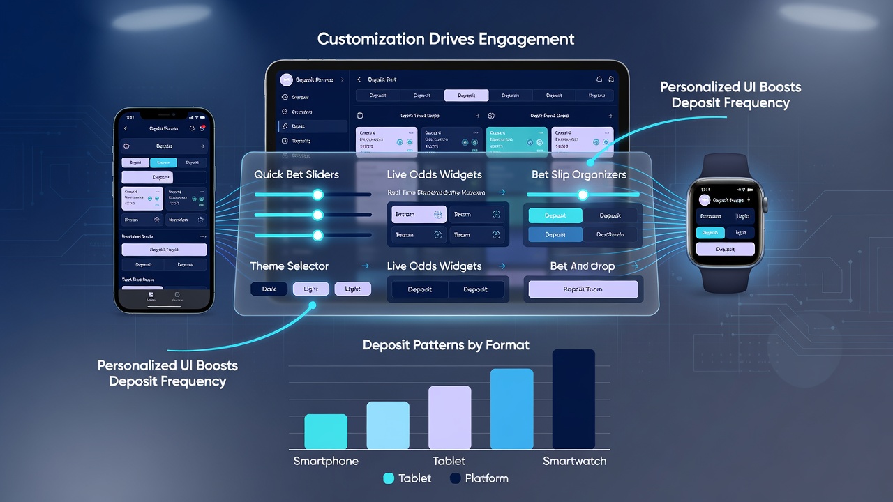 Data visualization of deposit patterns linked to interface customizations in mobile apps