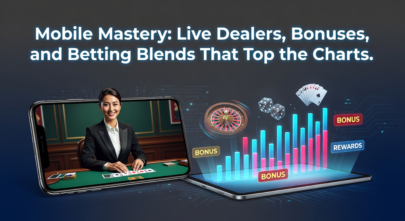Smartphone screen displaying a live blackjack dealer with overlaid betting options and bonus notifications