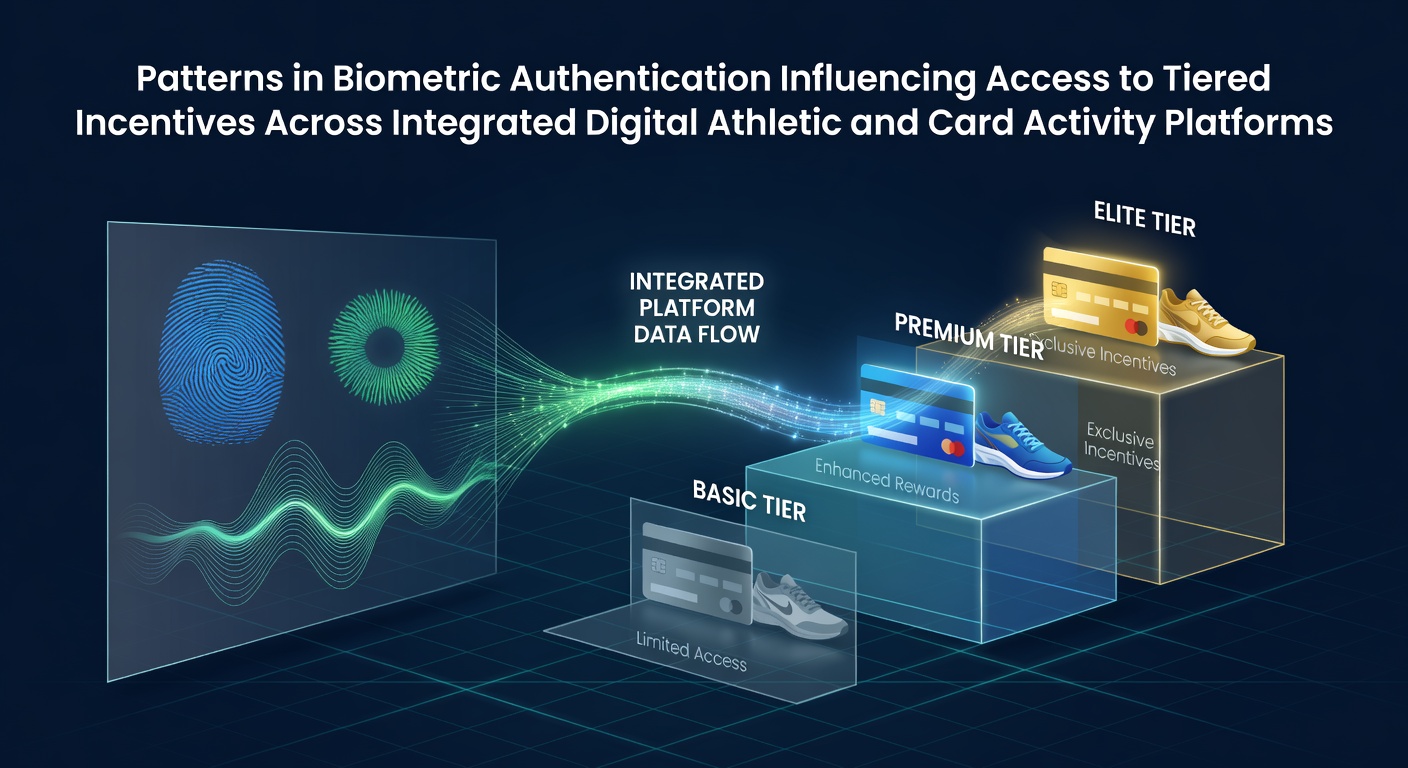 Biometric authentication interface on a digital platform showing fingerprint and facial recognition options for tiered rewards access