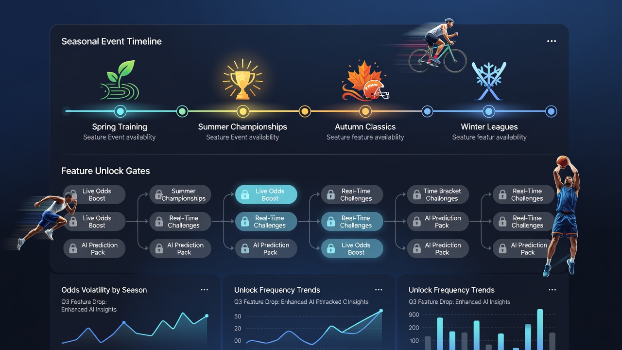 Data visualization showing correlations between event dates and feature activation in hybrid betting applications