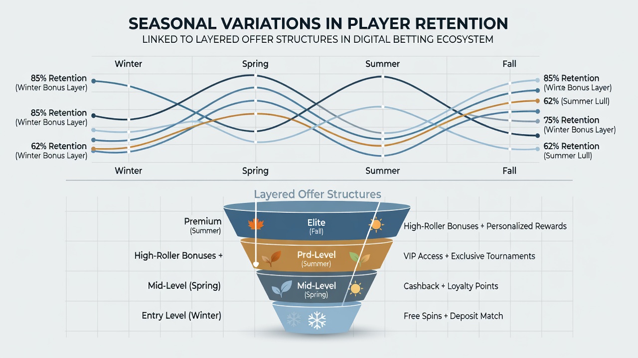 Heatmap illustrating retention correlations with seasonal layered offers across different betting markets