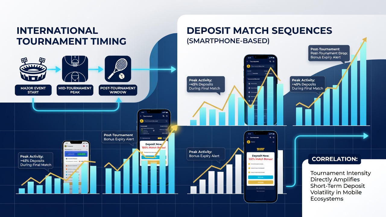 Analytics dashboard displaying deposit match sequence completion rates aligned with international tournament matchdays